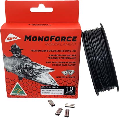 Ocean Hunter Monoforce Monofilament Black 10m Crimp Line Set