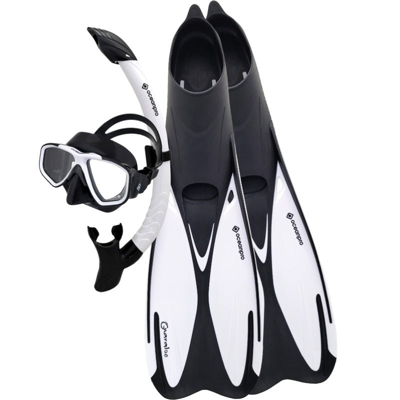 Ocean Pro Gnaraloo Mask/Snorkel/Fin Sets White