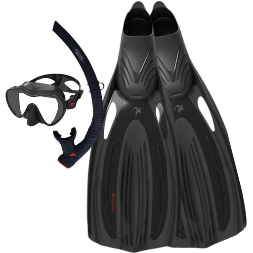 Ocean Pro Seahawk Mask/Snorkel/Fin Sets Black