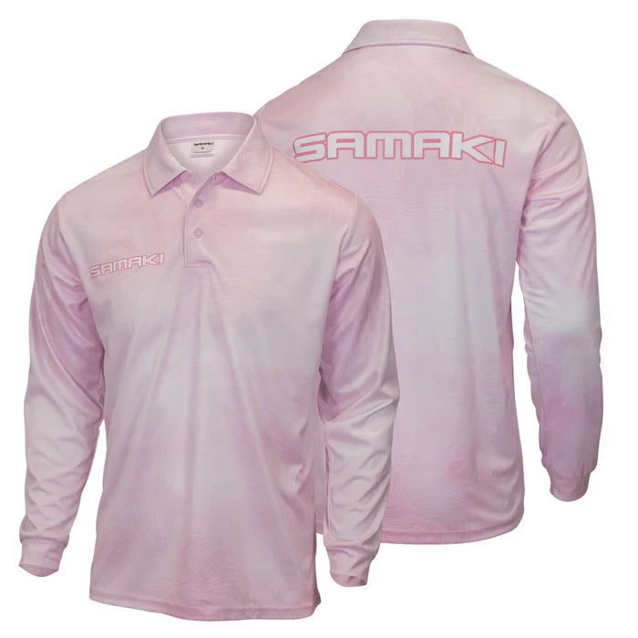 Samaki Contour Pink Junior Fishing Shirts