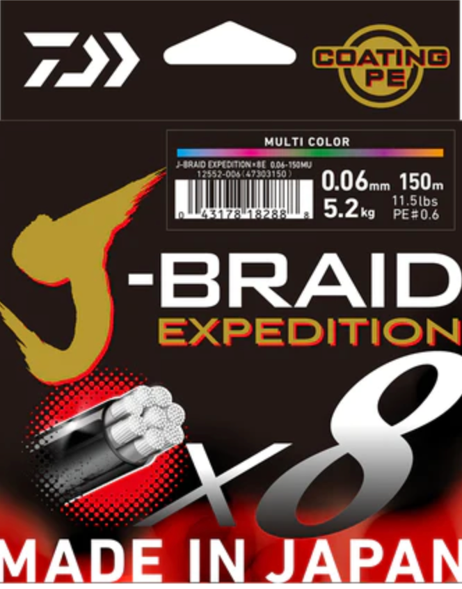 Daiwa J Braid Expedition Multi Colour 500m Rolls