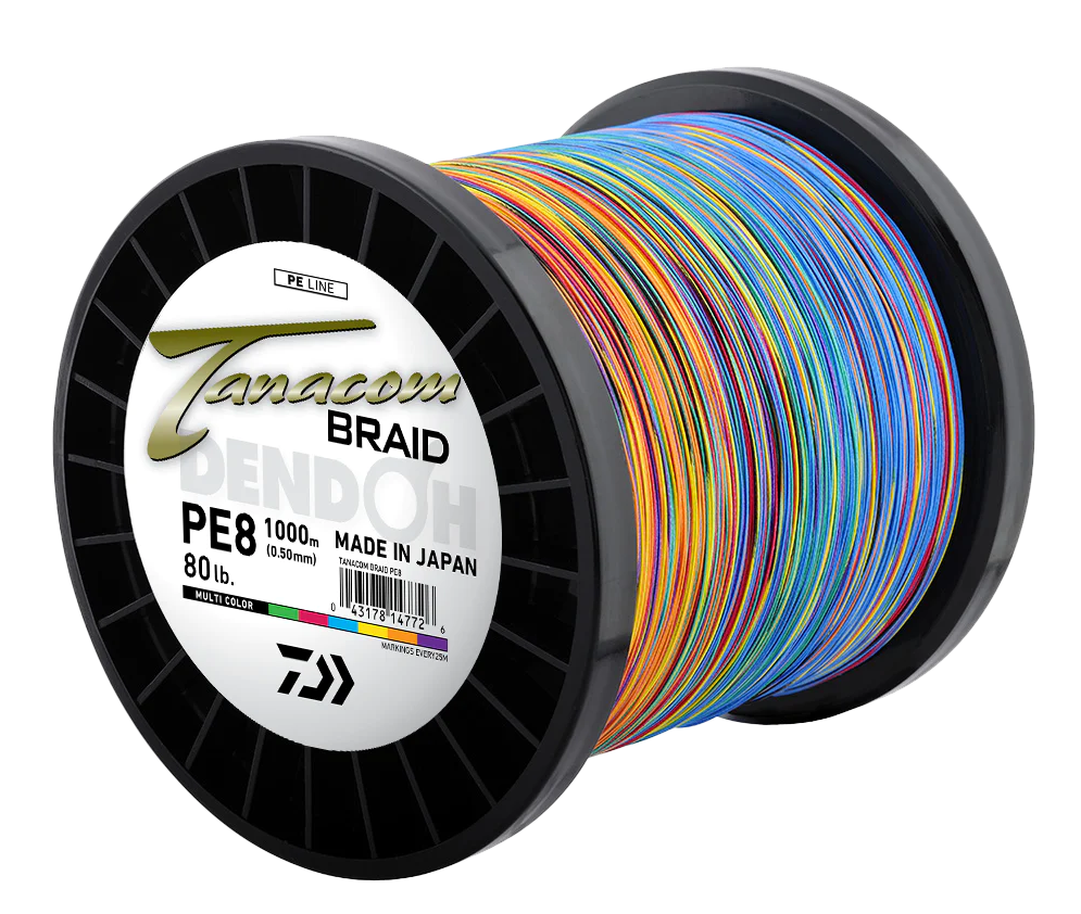 Daiwa Tanacom Braid 1000m Rolls Multi Colour